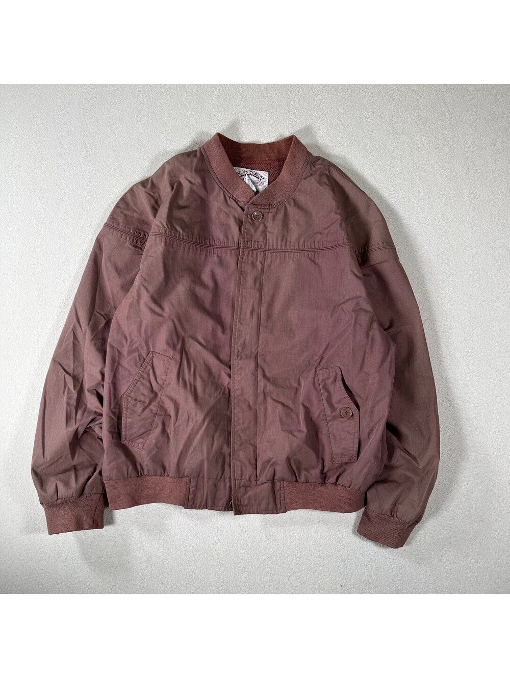 Vintage Derby Style Croppy Current Seen Burgundy Zip Up Jacket SZ L